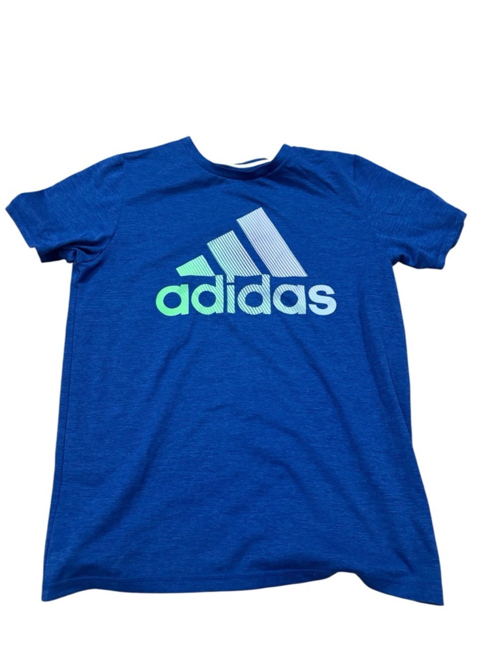 adidas Blue Tee with Light Blue and Neon Green Logo